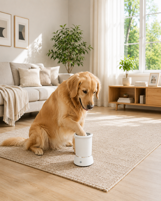 Reusable dog paw washing cup for cleaning dirty paws