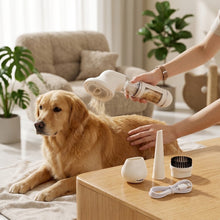 Pet grooming vacuum brush for removing loose dog and cat hair